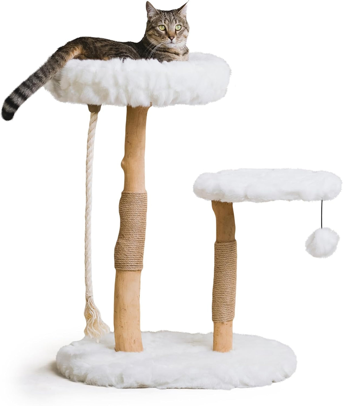 Mau Lifestyle Luxury Cat Tree: Modern Cat Condo & Luxury Wood Cat Tower; Natural Branch Scratching