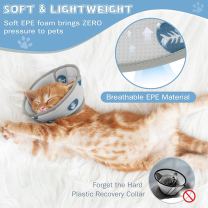 Cat Cone Collar Soft to Stop Licking After Surgery Cat Recovery Collar for Small Large Cats
