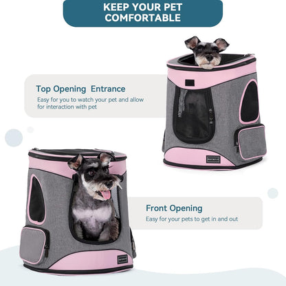 Petsfit Dog Backpack Carrier with Upgrade Waist Cushion Design to Better Fit The Waist, Suitable