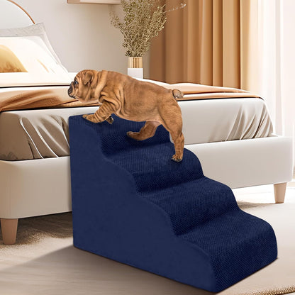 Dog Stairs for Small Dogs - High Density Foam Pet Steps, Extra Wide Dog Ramp with Non-Slip Bottom