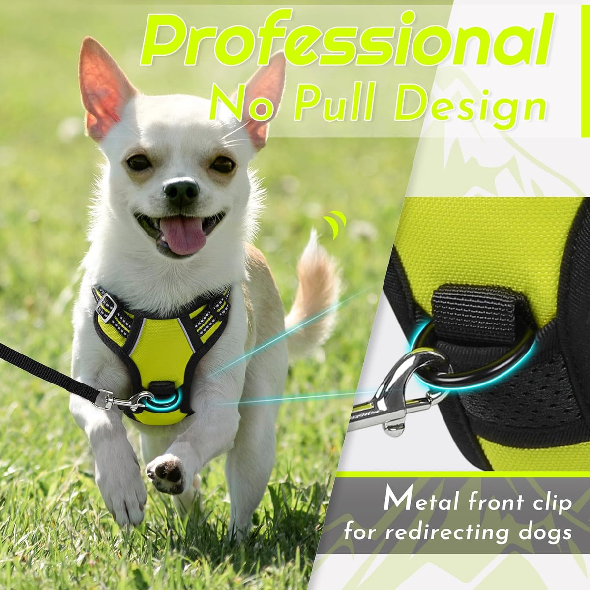 Eagloo Small Dog Harness No Pull, Service Vest with Reflective Strips and Control Handle
