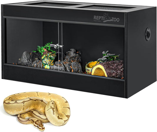 REPTI ZOO 50 Gallon PVC Reptile Enclosure, 36x18x18 inch Reptile Tank for Ball Python Bearded