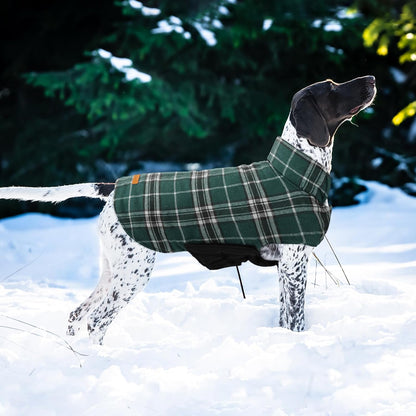 Kuoser Waterproof Dog Coat, Reversible Dog Jacket for Medium Dogs, Adjustable Durable Doggie Winter