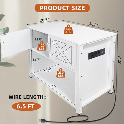 40 Gallon Tank Stand with Cabinet and Power Outlets, Heavy Duty Metal Aquarium Stand for 40-50