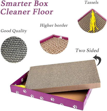 PEEKAB Cat Scratcher Cardboard Wide Scratching Board Reversible Corrugate Cat Scratch Pad with Box