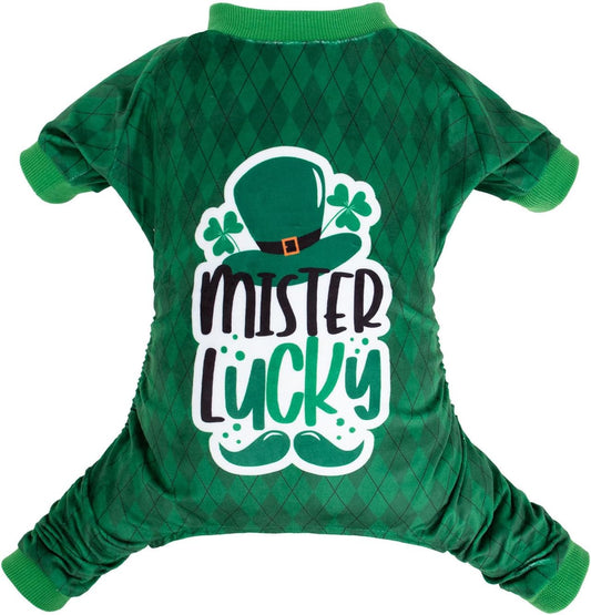 CuteBone Dog St.Patrick's Day Pajamas Puppy Onesies Small Dogs Soft Pjs Coat Cat Apparel Comfy Pet