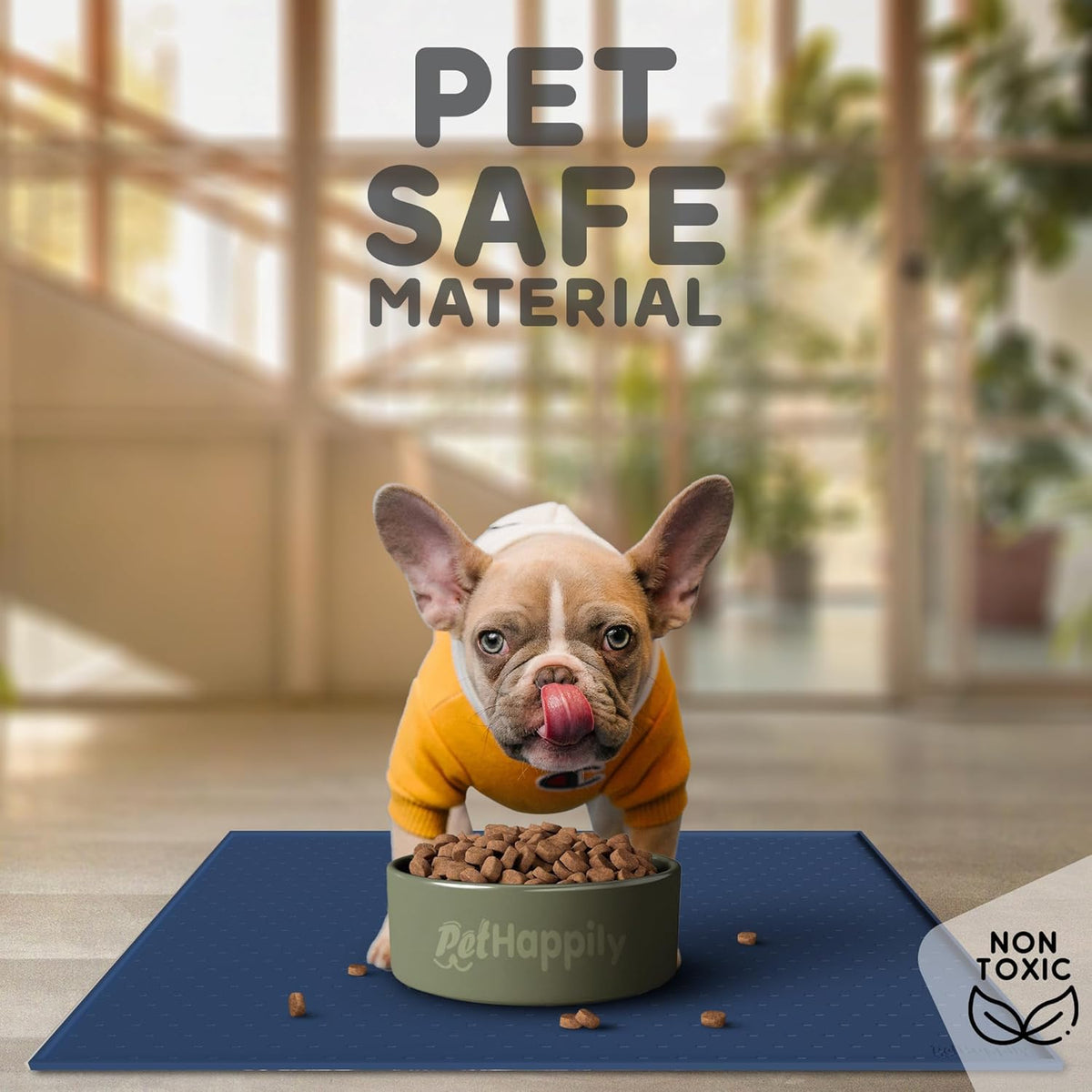 Dog Food Mat - Raised Edges Dogs Mat for Food and Water Prevent Spill, Waterproof Cat Food Mats