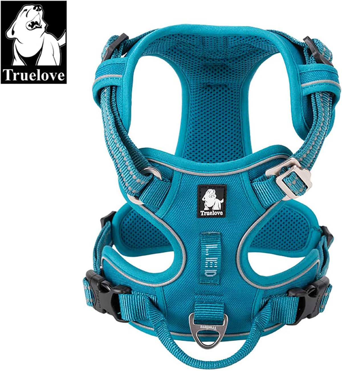 TRUE LOVE Dog Harness No Pull Nylon Reflective Pet Harness Adjustable Comfortable Control Step-in
