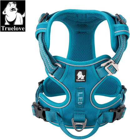 TRUE LOVE Dog Harness No Pull Nylon Reflective Pet Harness Adjustable Comfortable Control Step-in
