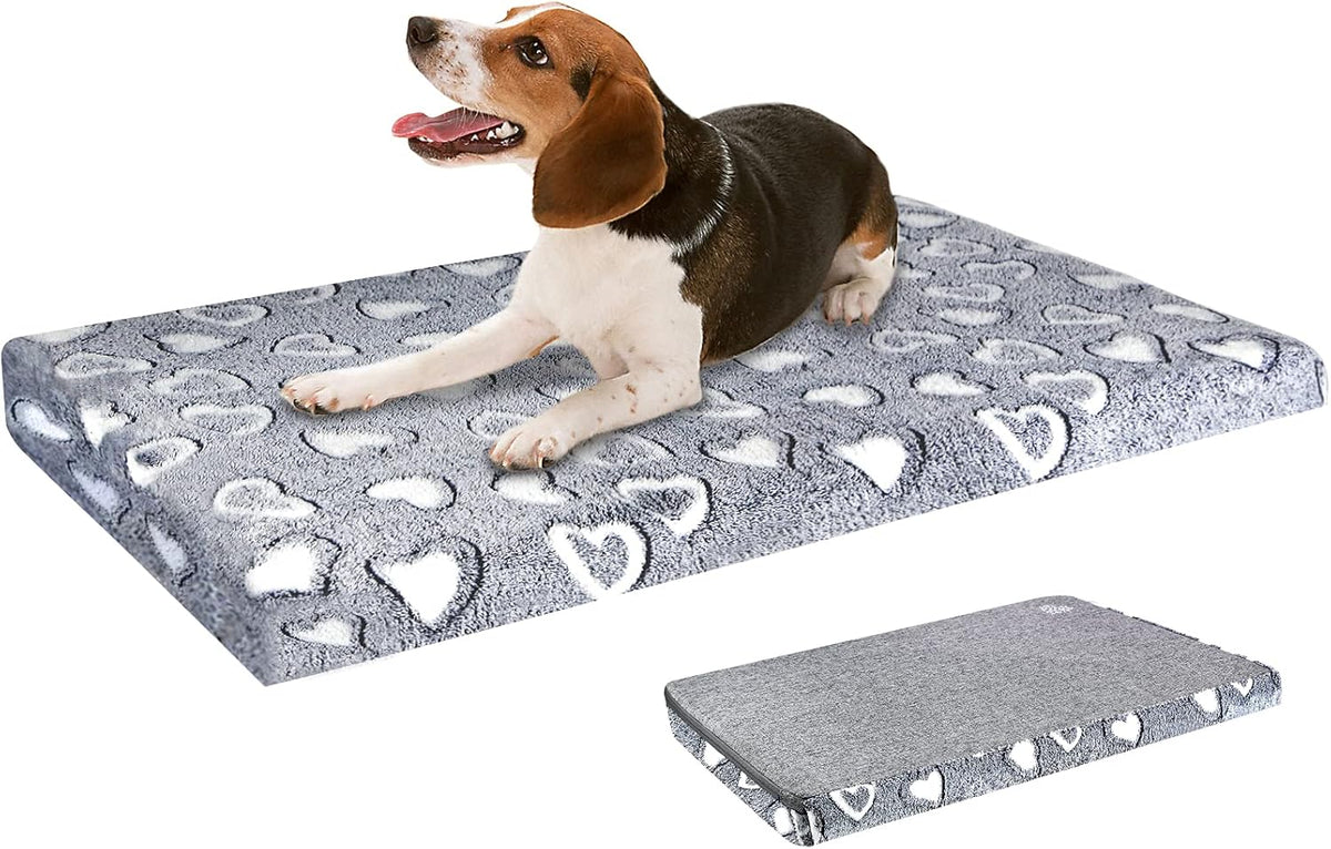 VANKEAN Dog Crate Mat - Reversible Cool & Warm Stylish Bed, Waterproof & Machine Washable, Supports