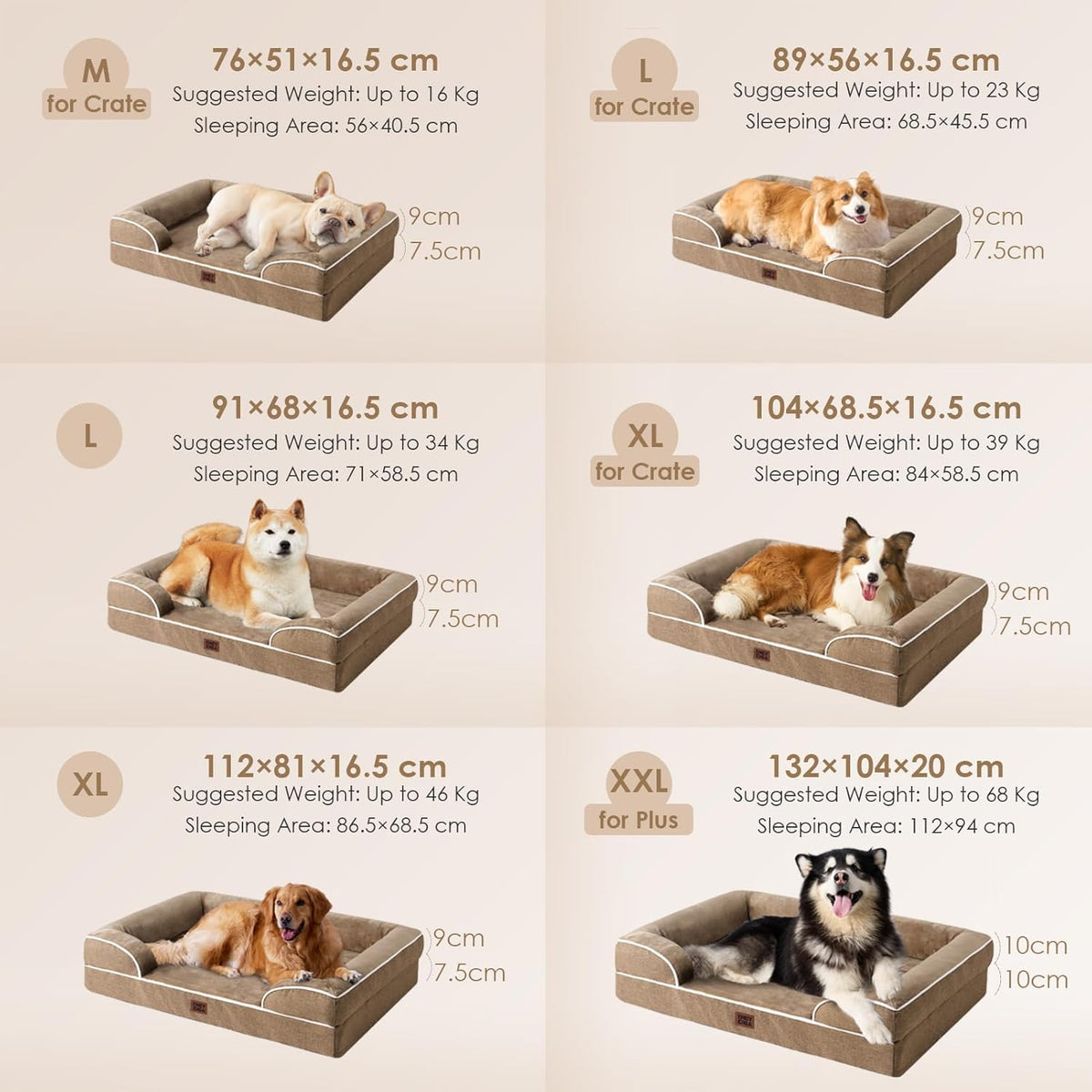 EHEYCIGA Orthopedic Dog Beds for Extra Large Dogs, Waterproof Memory Foam XL Pet Bed with Sides