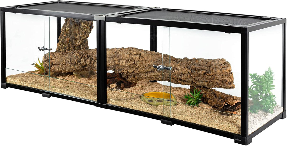 REPTIZOO 84 Gallon Large Reptile Terrarium Extra-Long 60" x 18" x 18" Spliceable Glass Reptile