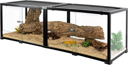REPTIZOO 84 Gallon Large Reptile Terrarium Extra-Long 60" x 18" x 18" Spliceable Glass Reptile