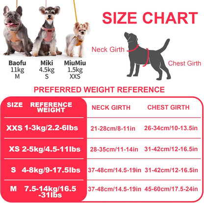 Puppytie No Pull XXS Puppy Harness with Multifunction Dog Leash,Soft Adjustable No Choke Escape