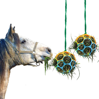 Besimple 2 Pack Horse Treat Ball Hay Feeder Toy, Goat Feeder Ball Hanging Feeding Toy for Horse