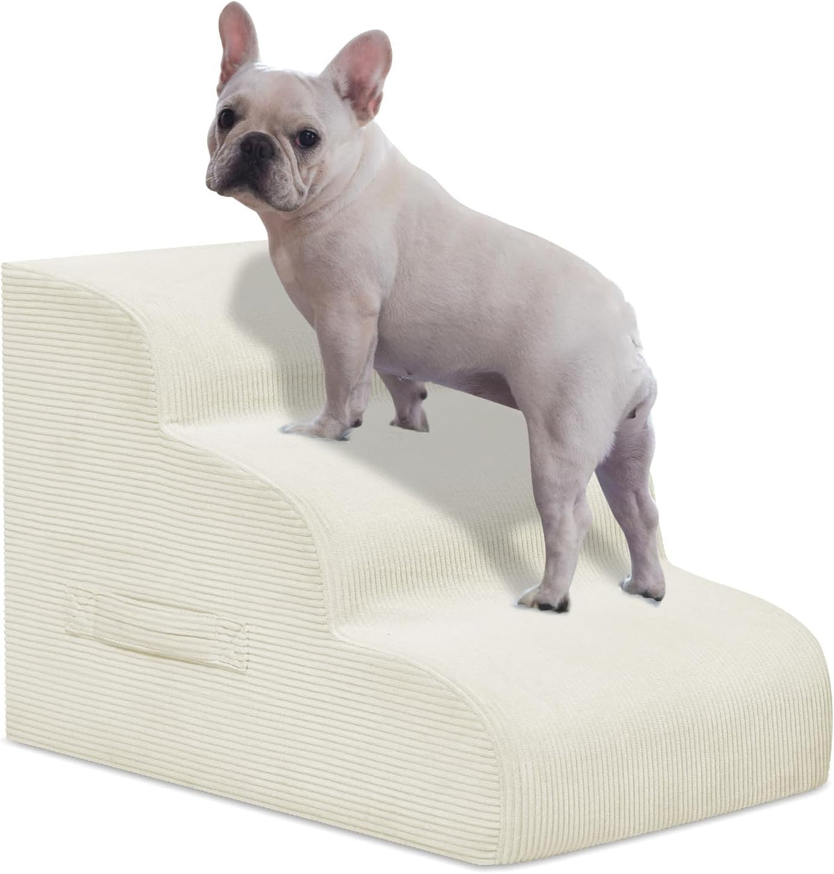 Dog Steps for Small Dogs, 3-Step Pet Ramp Stairs for High Beds and Sofa, Non-Slip Pet Stairs for