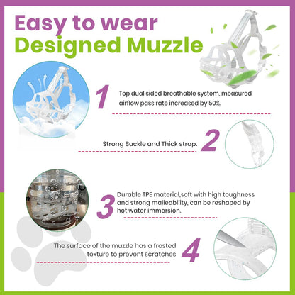 Glow-in-The-Dark Dog Muzzle, Basket Muzzle for Small Medium Large Dogs,Anti-Biting Chewing