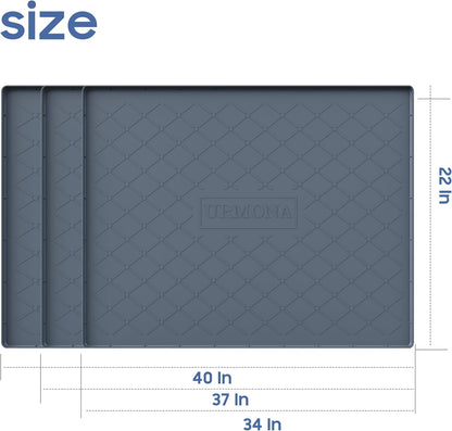 URMONA Large Dog Food Mat, 40" x 22" Pet Food Mat, Waterproof Dog Cat Food Mat with Raised Edges