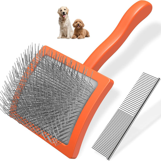 2PCS Slicker Brush for Dogs & Pet Comb,Professional Dog Grooming Brush