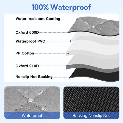 Kytely Dog Car Seat Cover for Back Seat,Waterproof Hammock with Mesh Window, Anti-Scratch Nonslip