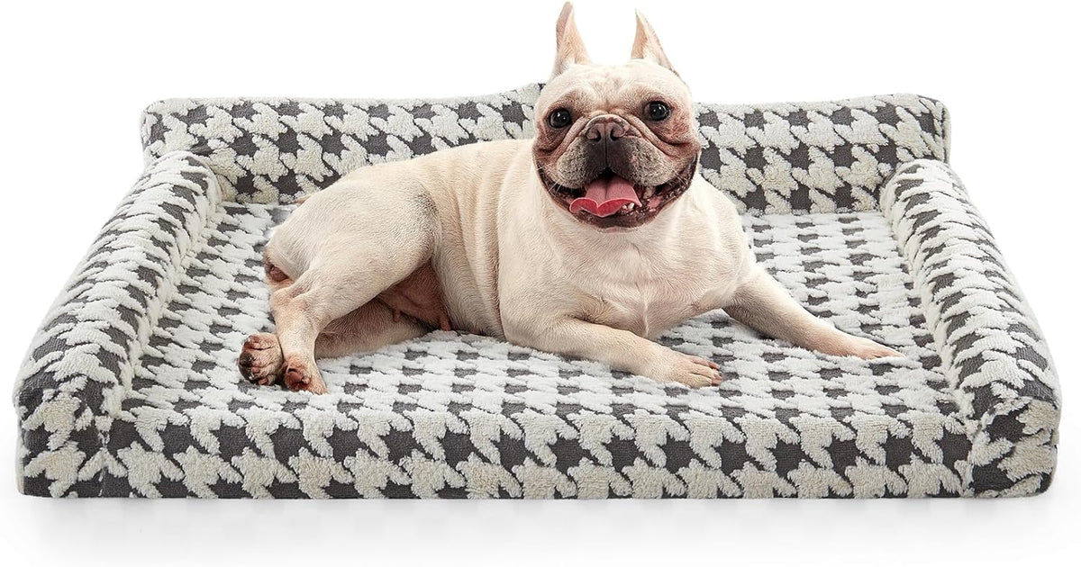 Orthopedic Dog Beds for Medium Dogs Washable, Detachable Side Bolster and Pillow, Medium Dog Sofa