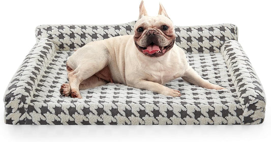 Orthopedic Dog Beds for Medium Dogs Washable, Detachable Side Bolster and Pillow, Medium Dog Sofa
