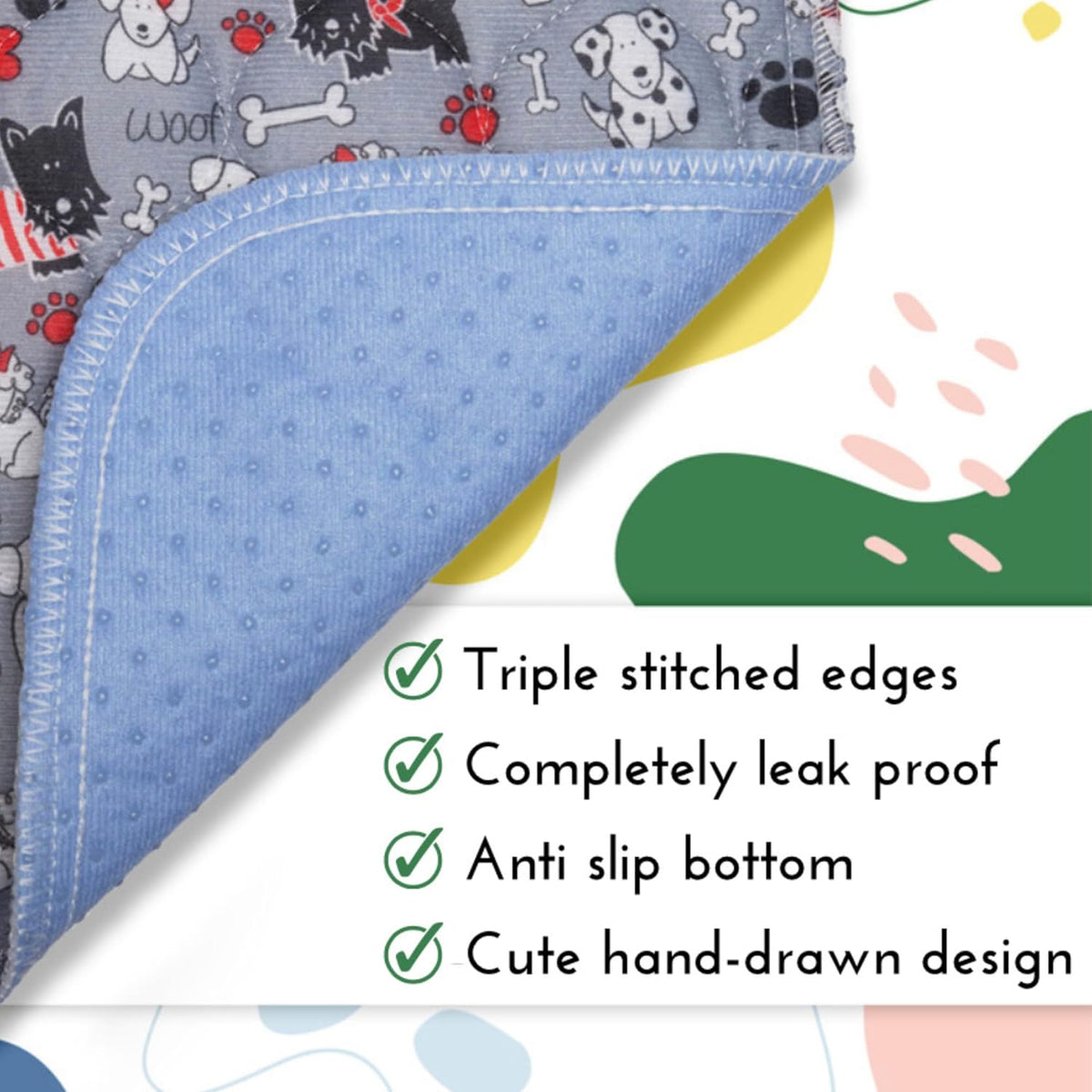 Caldwell's Pet Supply Co. 30x36 Potty Pads, Washable Pee Pads for Dogs, Reusable Pee Pad for Dogs
