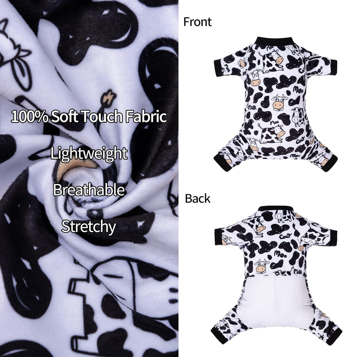 CuteBone Dog Halloween Pajamas Puppy Onesies Small Dogs Soft Pjs Coat Cat Apparel Comfy Pet