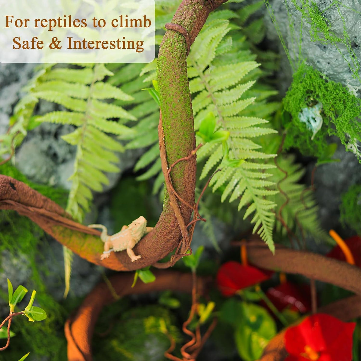 63in Bendable Thick Artificial Tree Branches Faux Wood Tree Trunk Twigs Grapevines Moss Plants