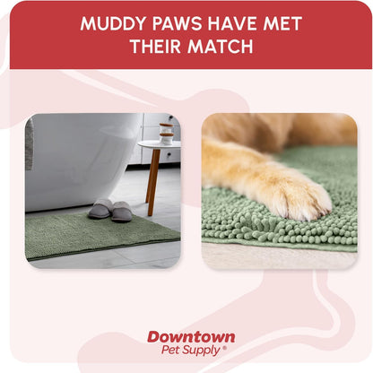 My Doggy Place Microfiber Dog Mat for Muddy Paws, 36" x 26" Sage - Absorbent and Quick-Drying Dog