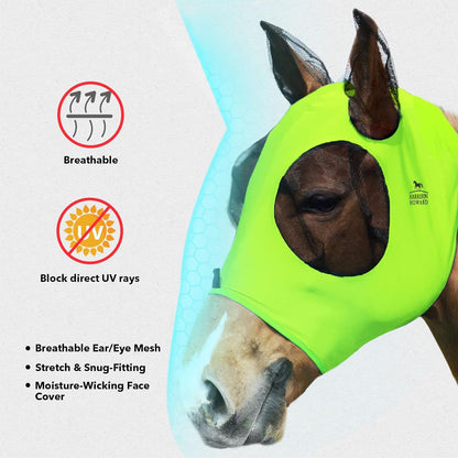Harrison Howard Super Comfort Stretchy Fly Mask Large Eye Space with UV Protection Soft on Skin
