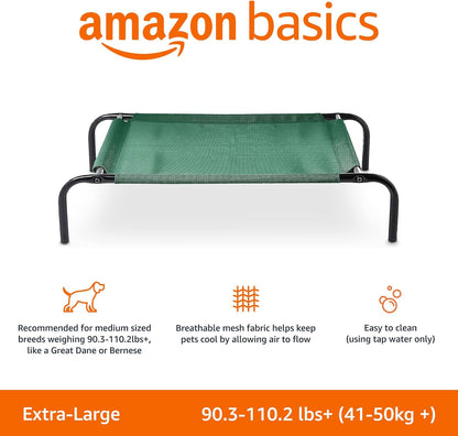 Amazon Basics Cooling Breathable Elevated Dog Bed with Durable Metal Frame, for Large Dogs