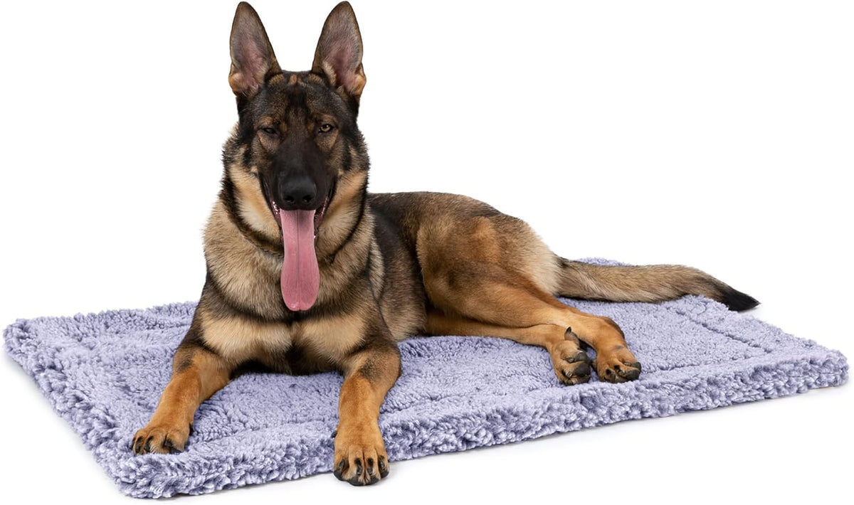 Stoutwool Indestructible Dog Bed - Fluffy Chew Proof Dog Crate Pad - Tough Kennel Pad for