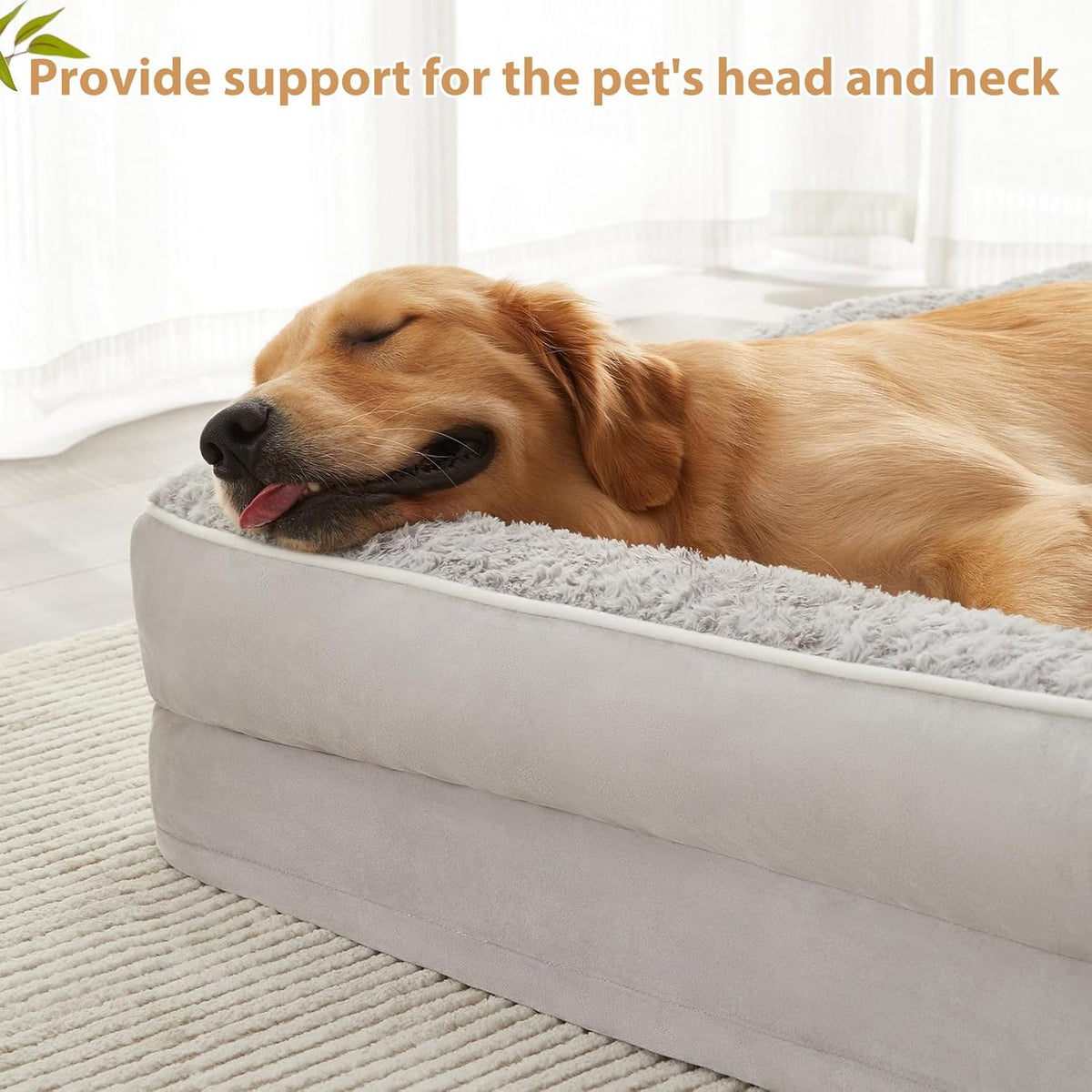 BFPETHOME Orthopedic Dog Beds for Large Dogs-Waterproof Sofa Dog Bed with Removable Washable Cover