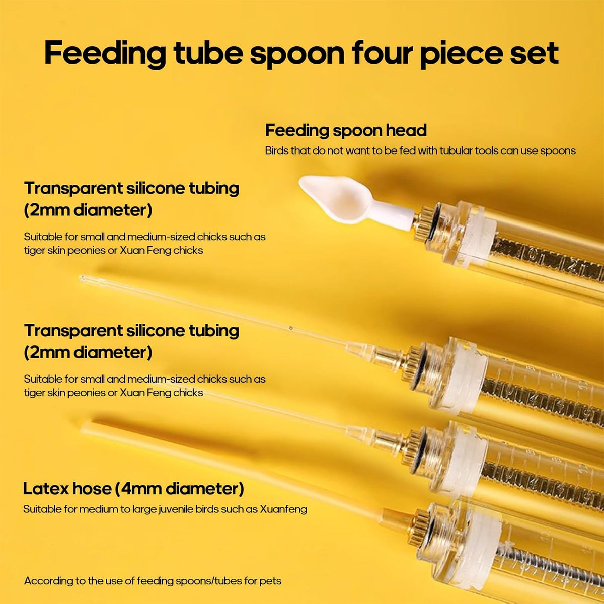 8 Pcs Bird Feeding Syringe Set Feeding Tubes for Baby Birds Parrot Hand Feeding Syringe Pet Syringe