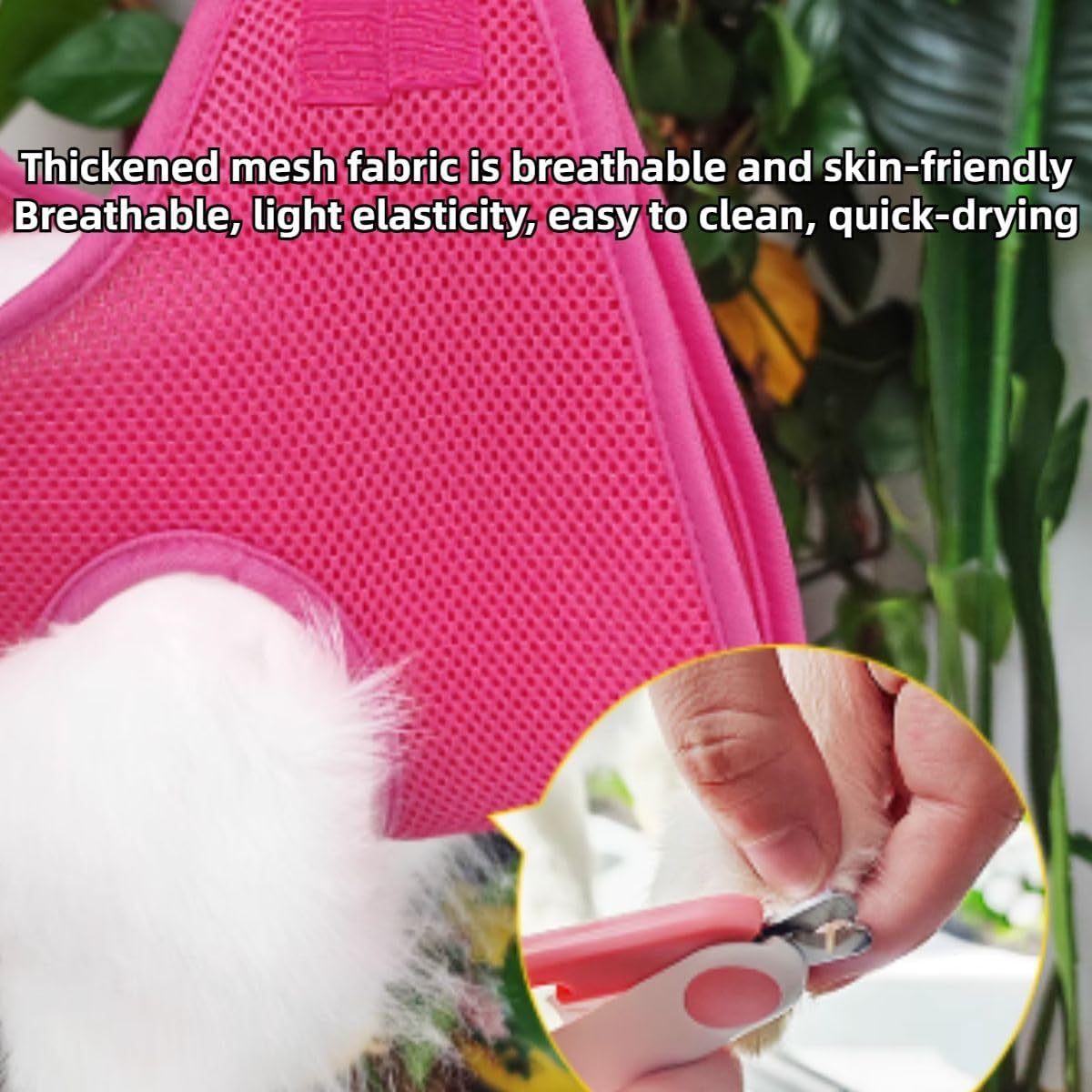 Rabbit Grooming Hammock with Safety Belt for Nail Clipping, Grooming, Bunny Bathing Bag for Nail