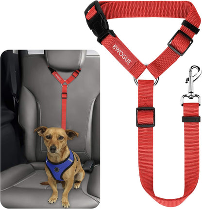 BWOGUE Pet Dog Cat Seat Belts, Car Headrest Restraint Adjustable Safety Leads Vehicle Seatbelt