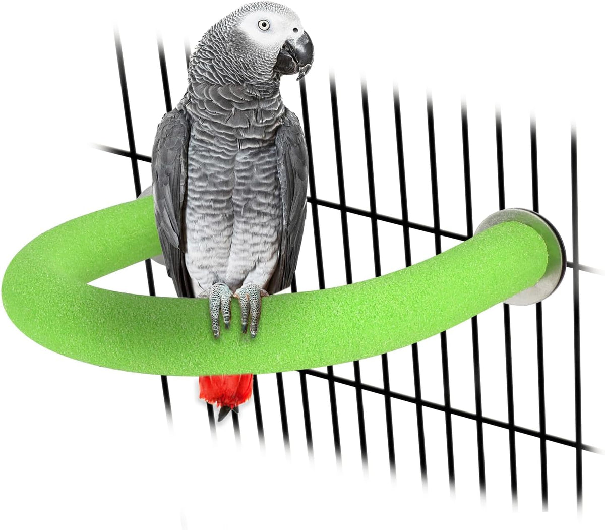Rypet U Shape Parrot Perch Stand Toy for Paw Grinding Clean Stick Exercise, Rough-Surfaced Quartz