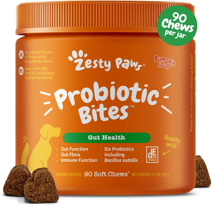 Zesty Paws Probiotics for Dogs - Digestive Enzymes for Gut Flora, Digestive Health, Diarrhea &