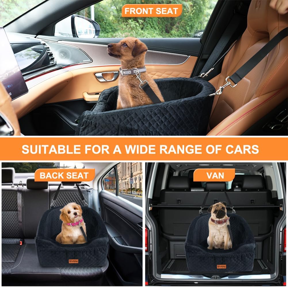 Vivifying Dog Car Seat for Small & Medium Dogs, Detachable & Washable Booster Seat for Pets Up to