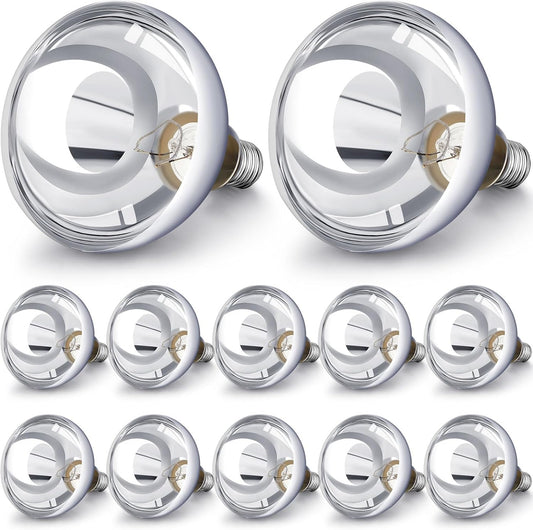 VIHOSE 12 Pack 250 Watt Heat Lamp 120v R40 Heat Lamp Bulbs Glass Incandescent Light Bulbs