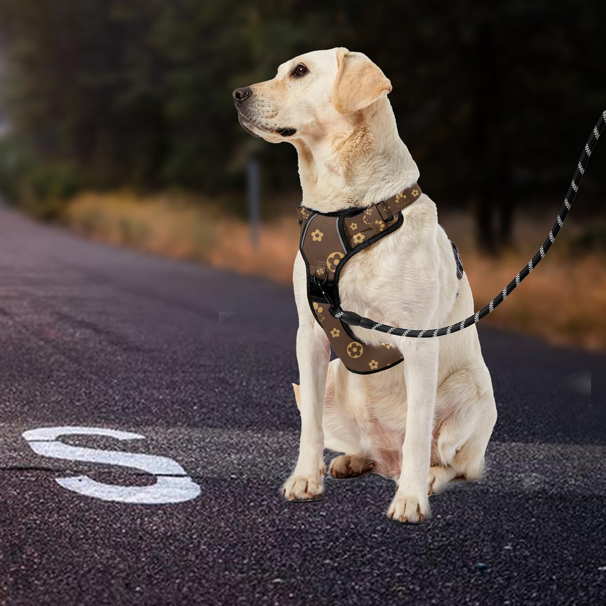 IVY&LANE No Pull Dog Harness with Leash Set, Reflective No Choke Pet Vest,Adjustable Oxford Dog