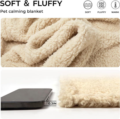 1 Pack 3 Calming Blankets Fluffy Premium Fleece Pet Blanket Soft Sherpa Throw for Dog Puppy Cat