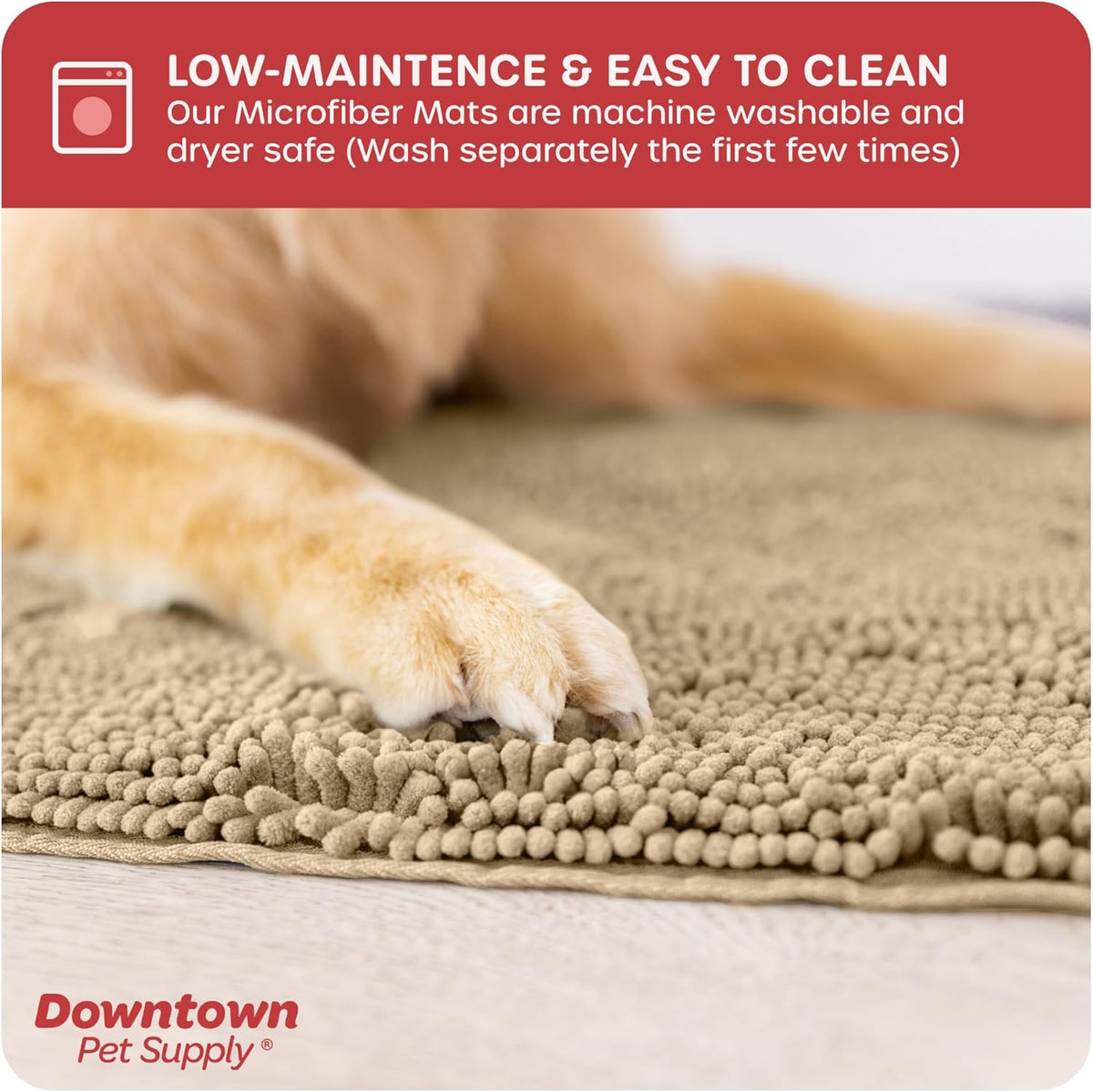 My Doggy Place Microfiber Dog Mat for Muddy Paws, 31" x 20" Oatmeal - Absorbent and Quick-Drying