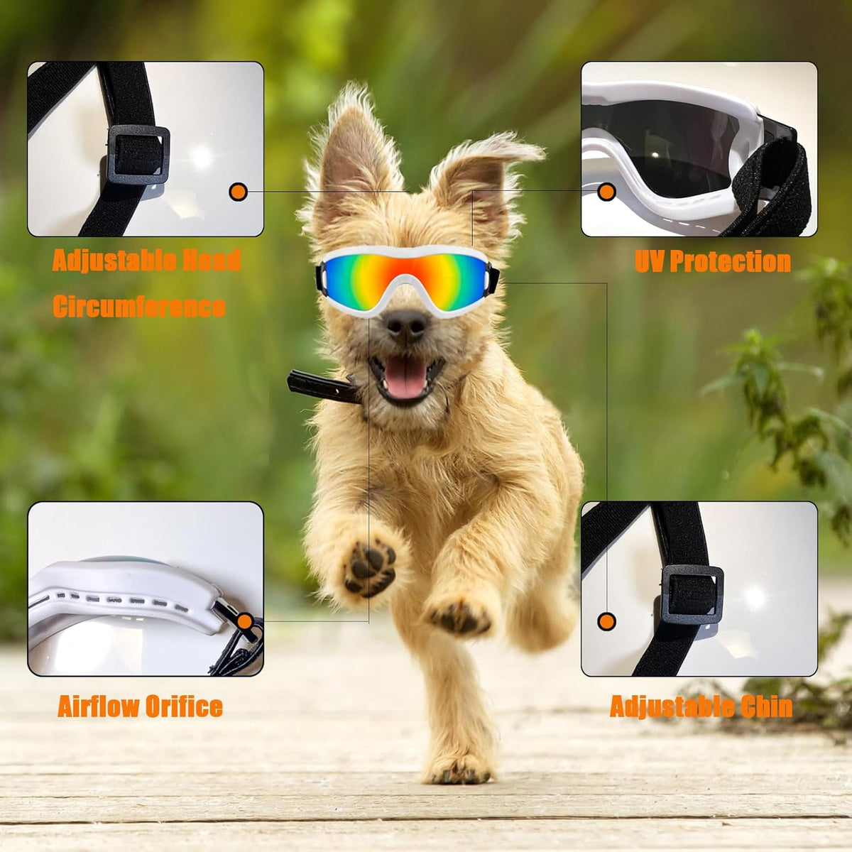 Dog Goggles Small Breed Dog Sunglasses with Adjustable for UV Protection Eyewear Doggy Doggie Puppy