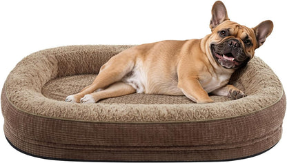 JOEJOY Orthopedic Dog Bed for Medium Dogs, Egg-Crate Memory Foam Pet Bed with Bolster Sides