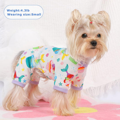 Dog Pajamas Pjs Summer Fall Dog Clothes for Small Dogs Girl - Boy - Medium Size Dogs, Soft Stretchy