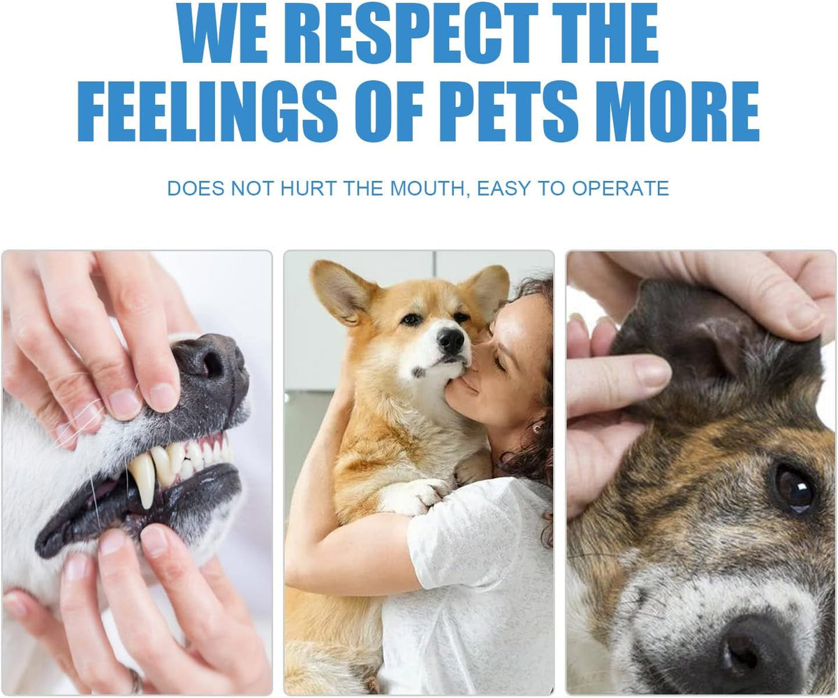 Pet Dental Finger Wipes, Oral Cleansing Teeth Care Finger Cots Wipes Pads for Dogs and Cats