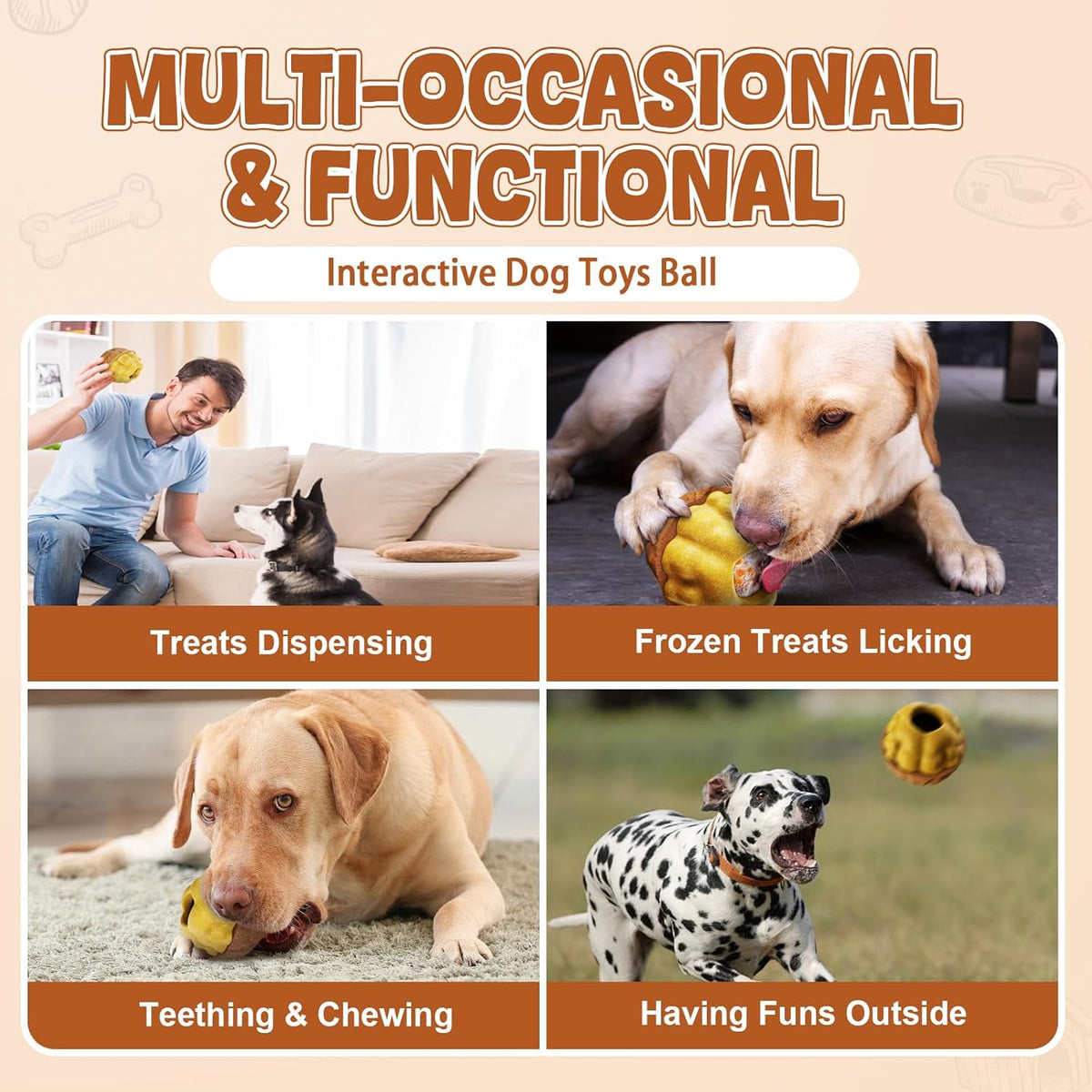 Dog Frozen Treats Toy, Cognitive Dogs Brain Stimulation Toys for Aggressive Chewers, Interactive