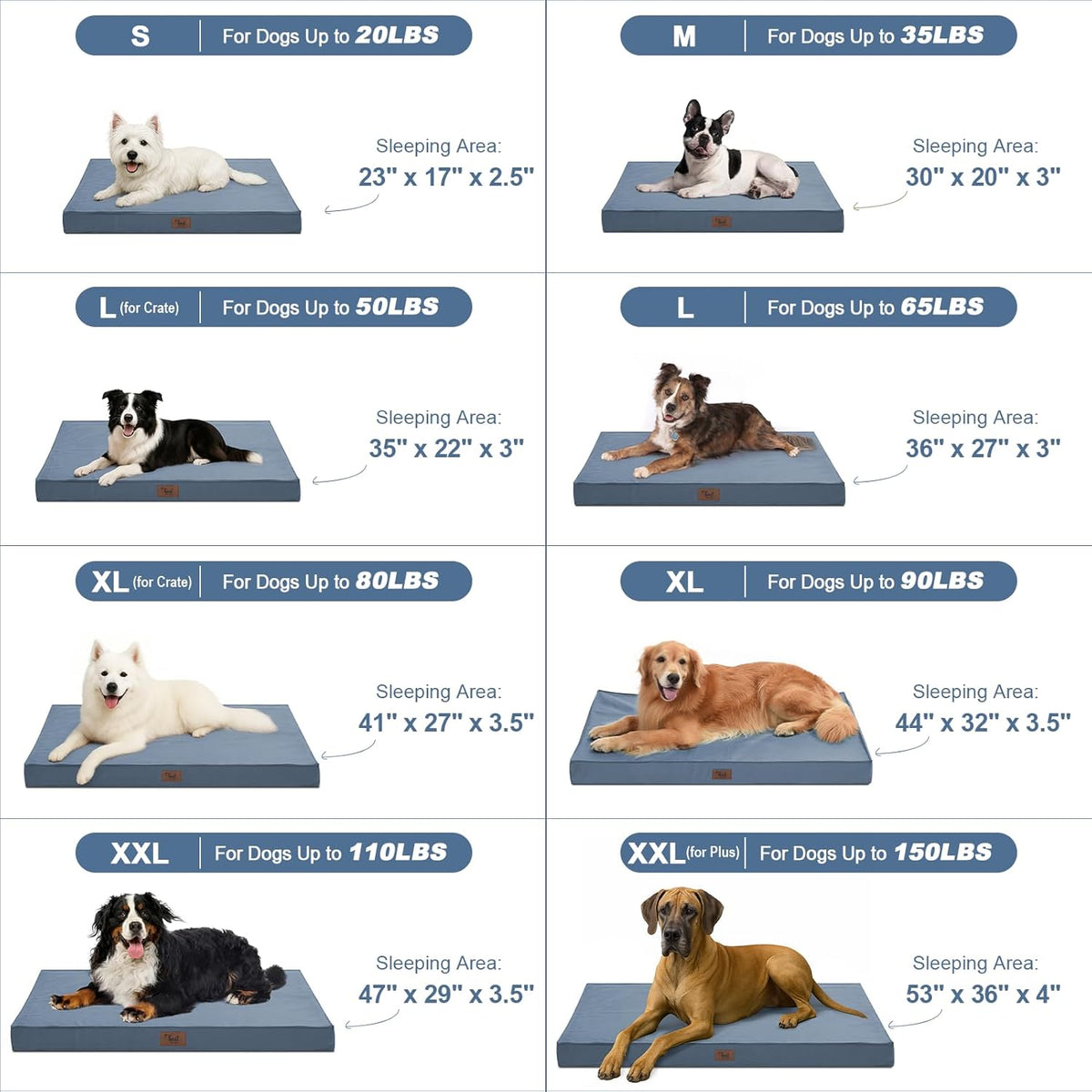 Outdoor Extra Large Dog Bed, Jumbo Waterproof Dog Bed for Large Dogs, Orthopedic Egg Foam Pet Bed